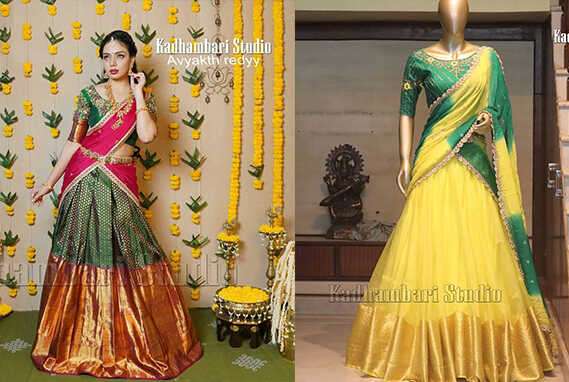 33 Fancy half saree ideas | half saree, half saree designs, saree designs-sgquangbinhtourist.com.vn