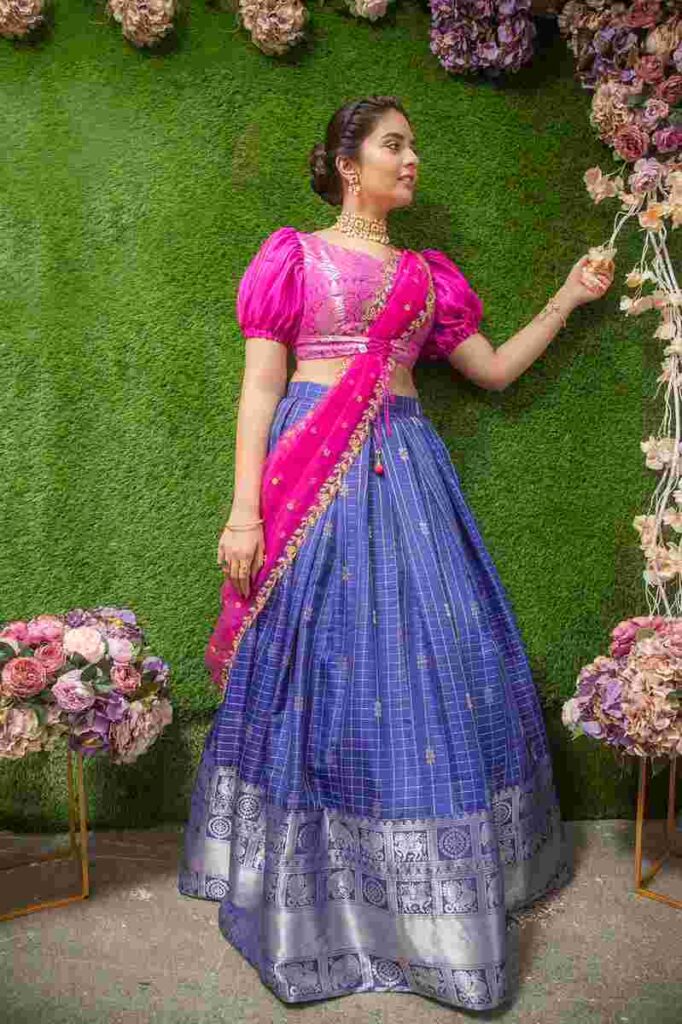 10 Traditional Half Sarees For Weddings By Teja Sarees - South India Trends