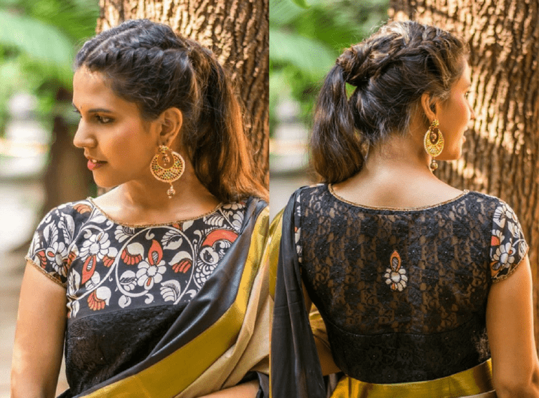 15 Latest Boat Neck Blouse Designs To Match Silk Sarees - South India ...