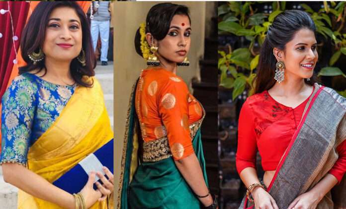 10 Quirky Ways To Mix and Match Saree Blouse - South India Trends